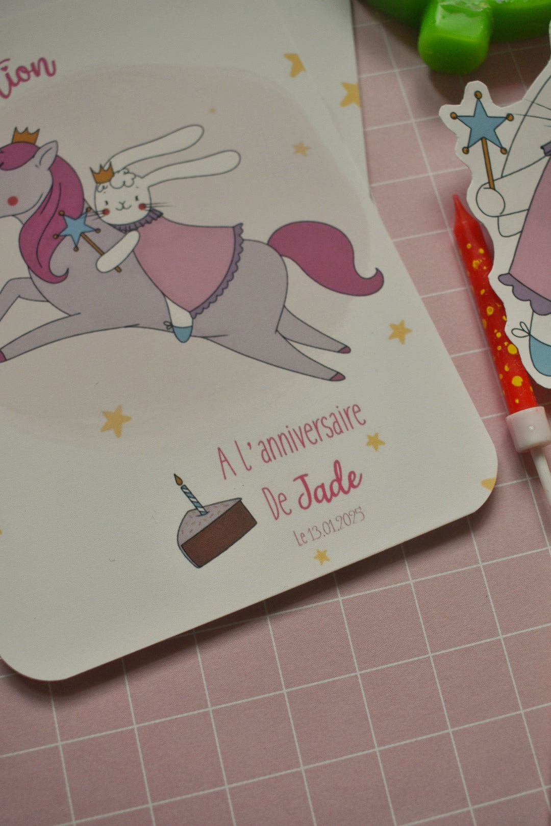 Lot de cartons d'invitation d'anniversaire "Plein de Magie"- Personnalisable